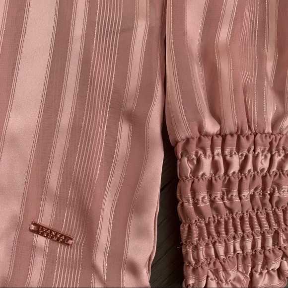 Blush Pink Cold Shoulder Blouse - Picture 3 of 6